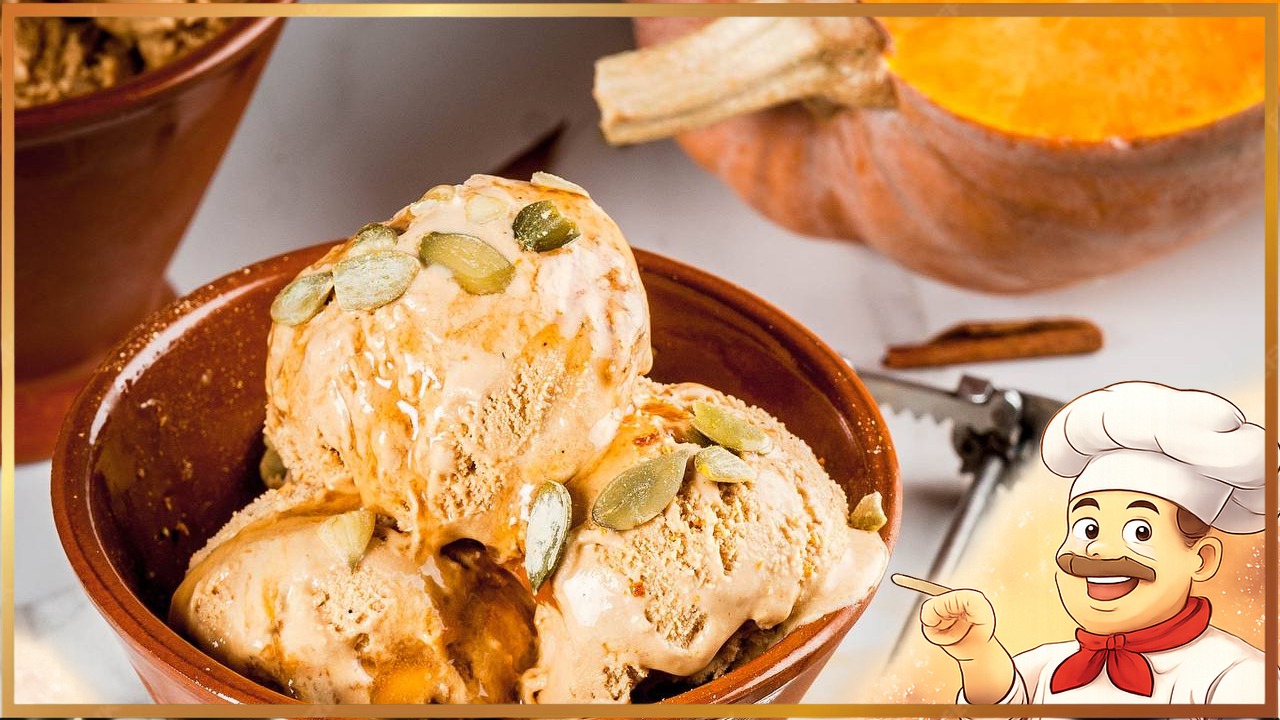 Тыквенное мороженое со сгущёнкой