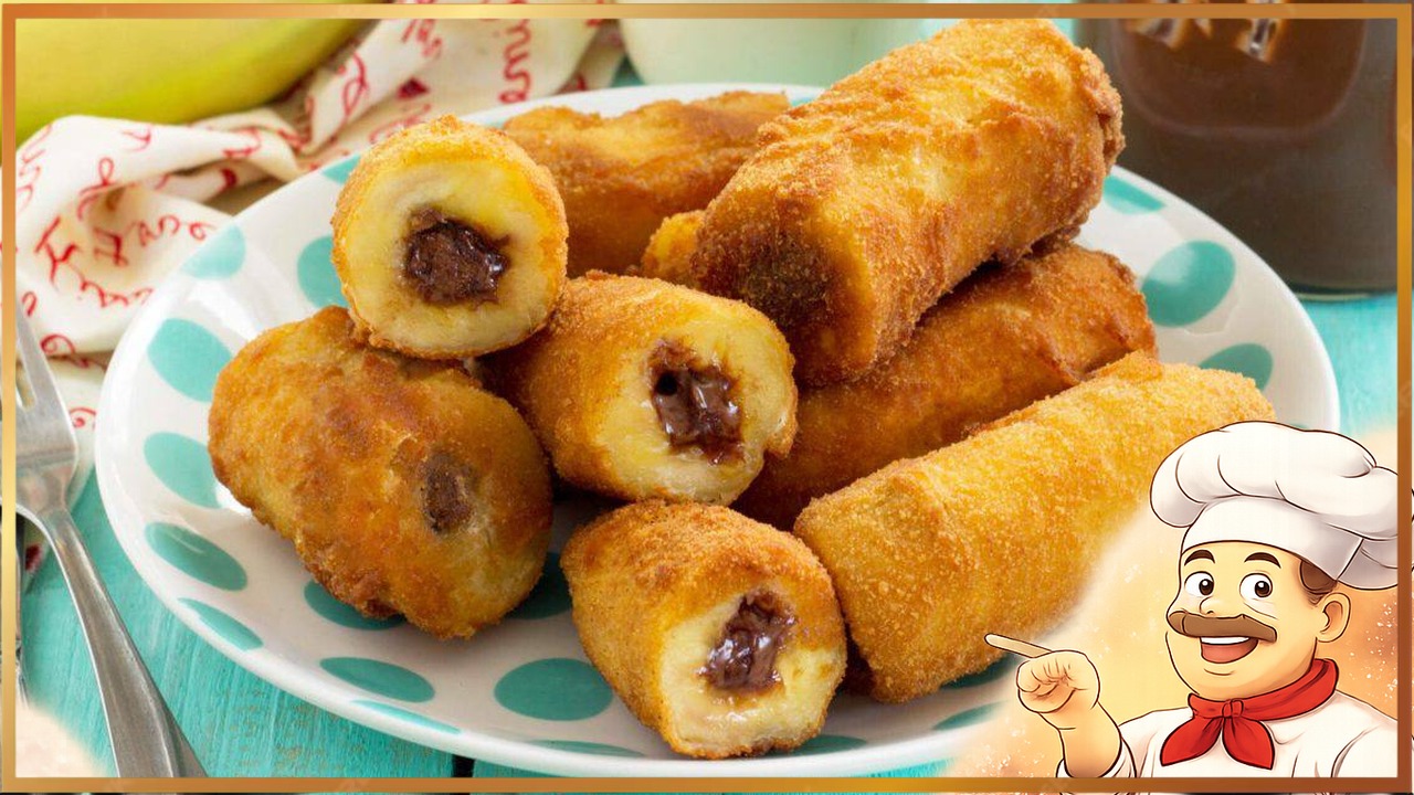 Жареные бананы с шоколадной начинкой