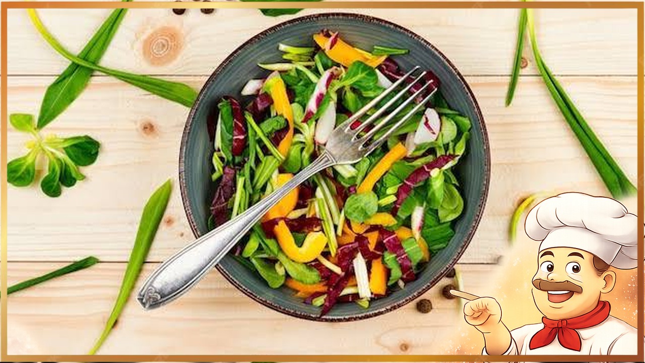 Салат с ветчиной, редисом и перцем