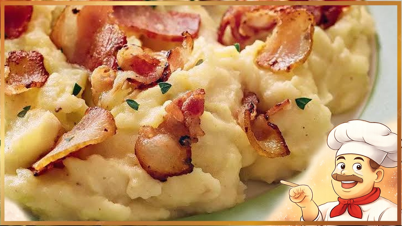 Картофельное пюре с сыром и беконом