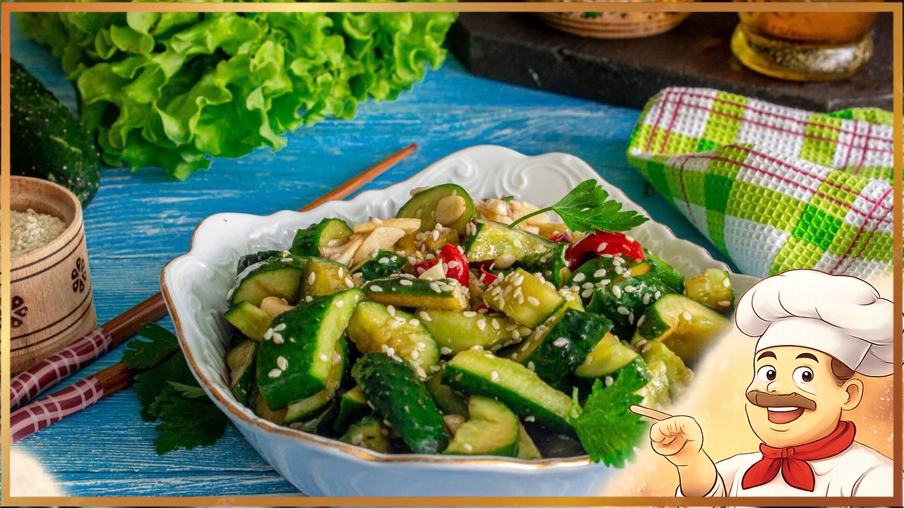 Простой рецепт битых огурцов