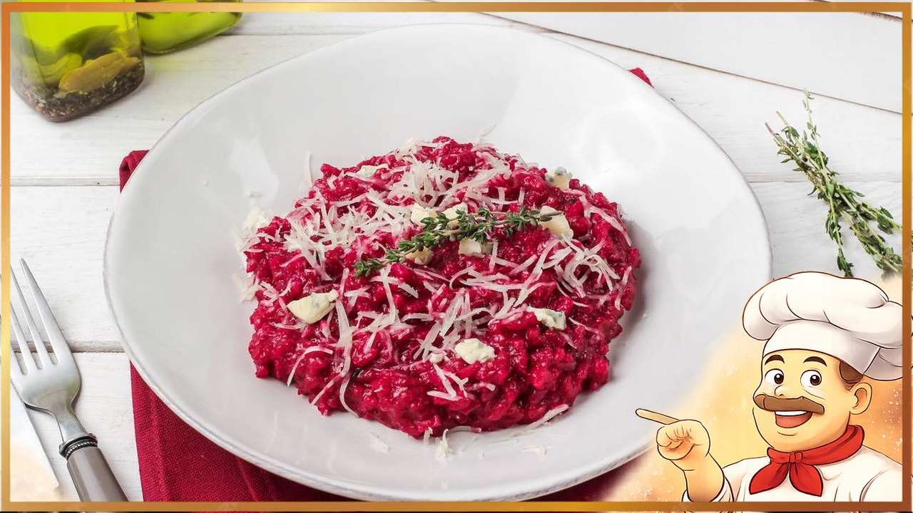 Ризотто со свеклой и сыром