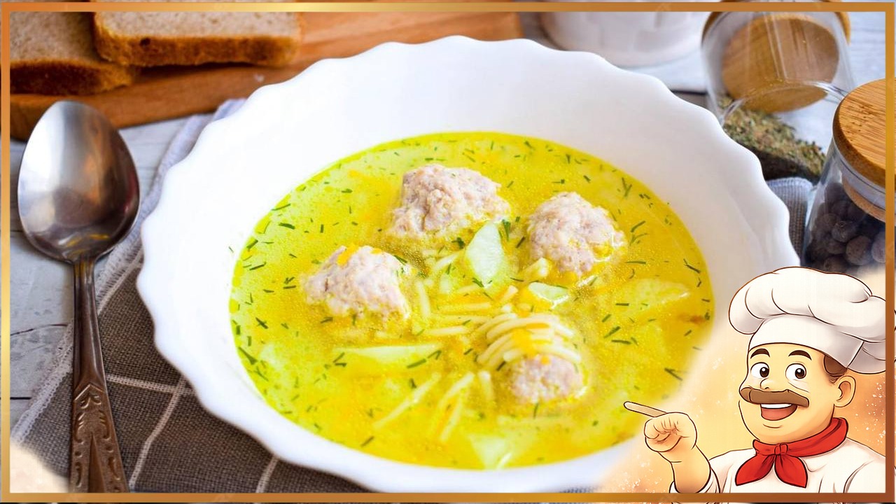 Суп с фрикадельками и вермишелью