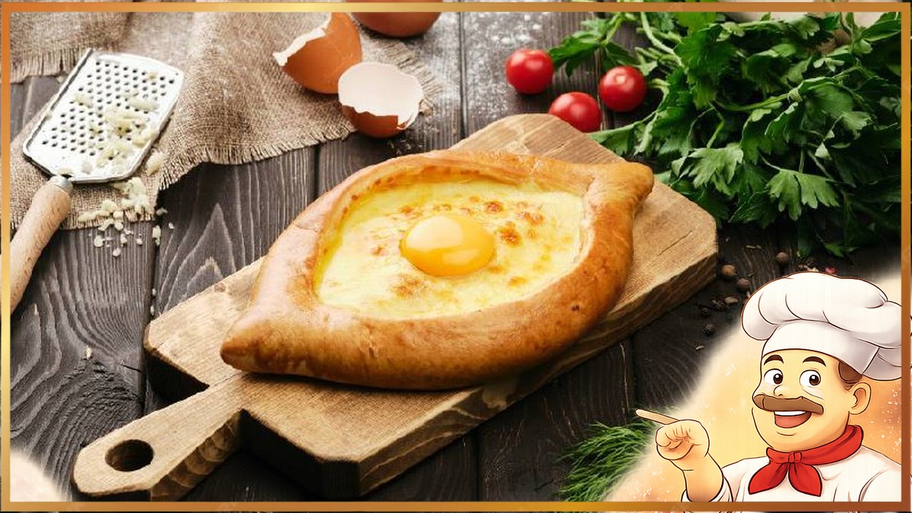 Хачапури по-аджарски с сырными бортиками