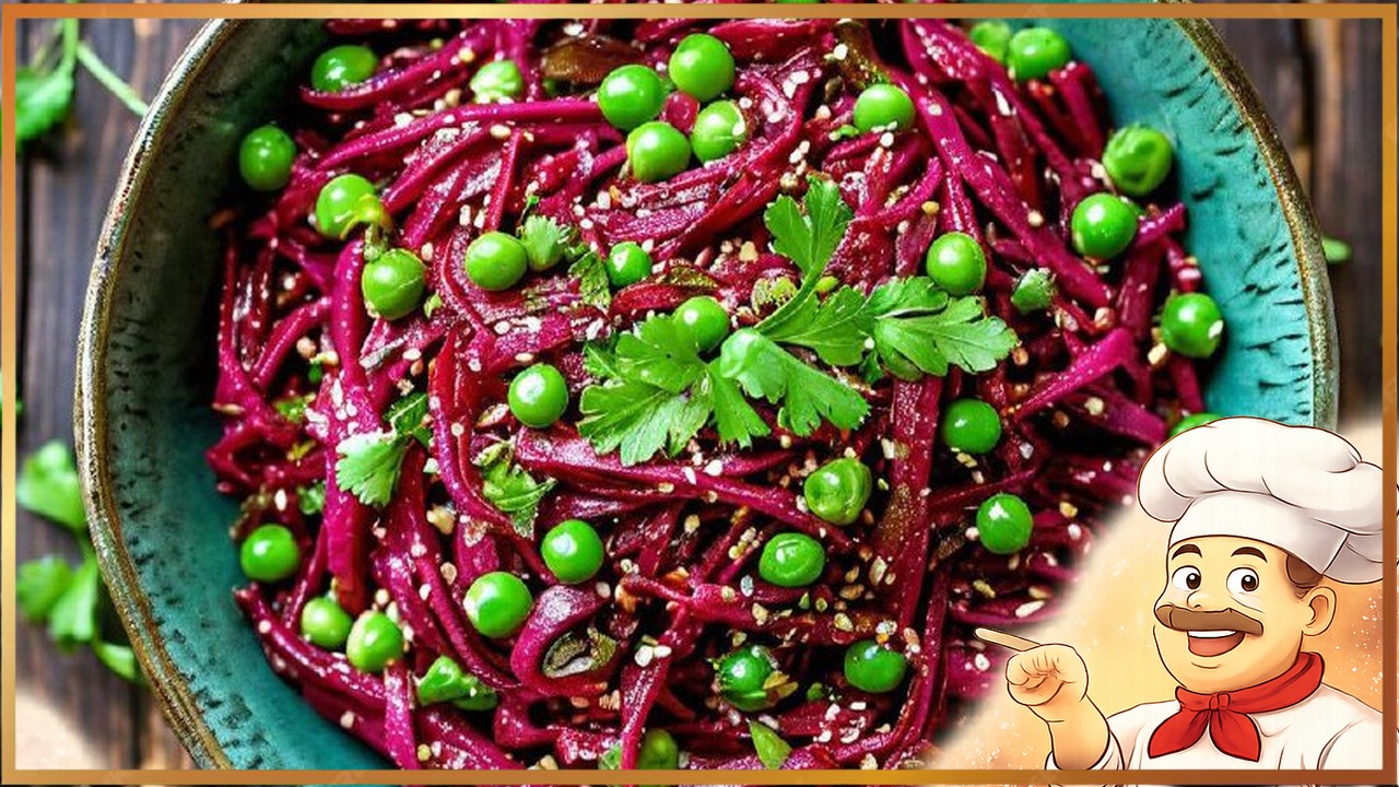 Салат из свеклы с горошком