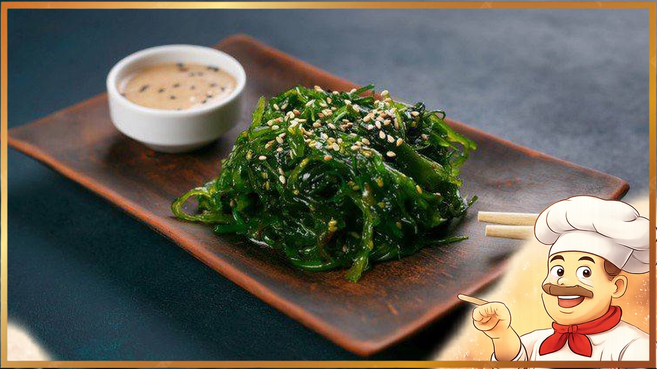 Салат с чукой и ореховым соусом