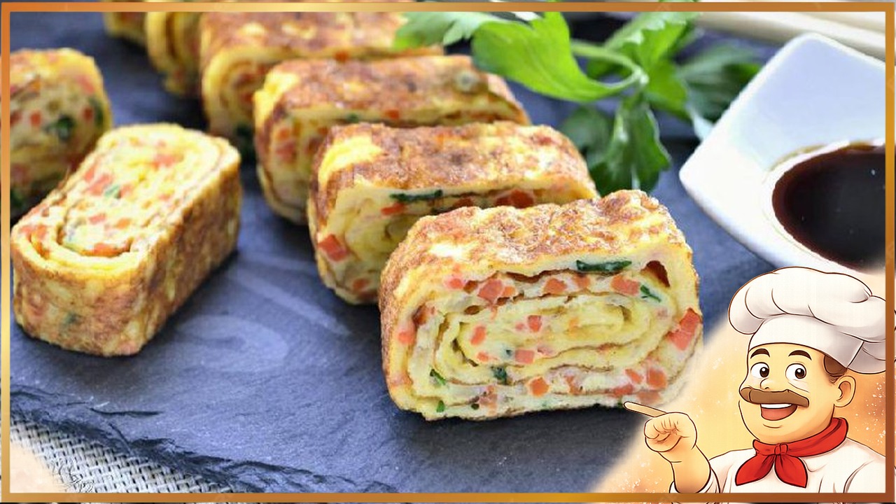 Японский омлет с овощами