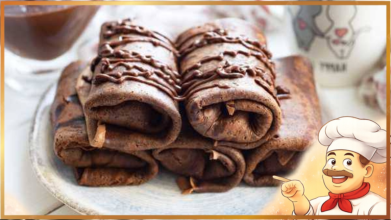 Шоколадные блинчики с творогом