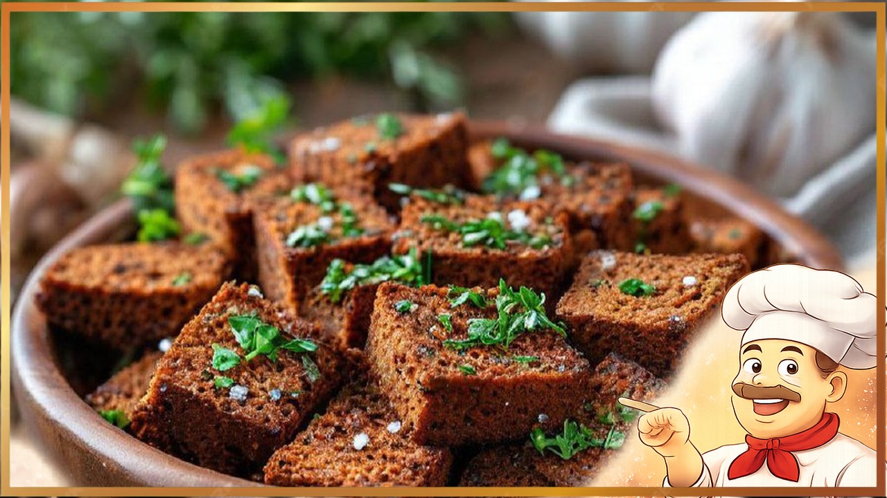 Гренки с чесноком и зеленью