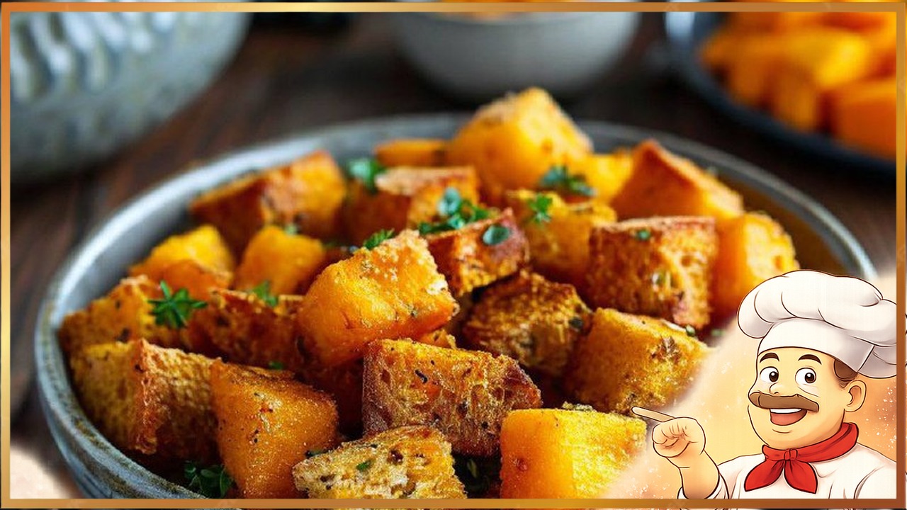 Сладкие гренки с тыквой