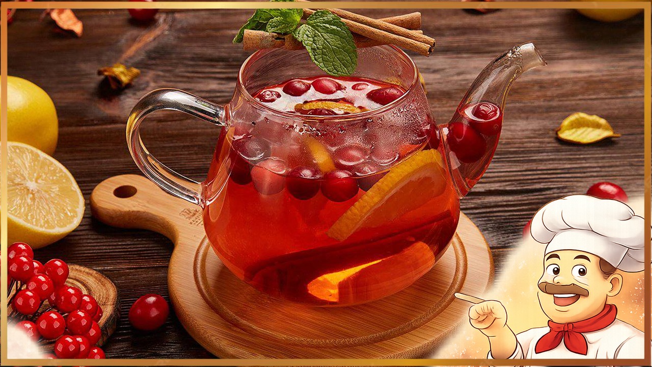 Чай с апельсином и клюквой