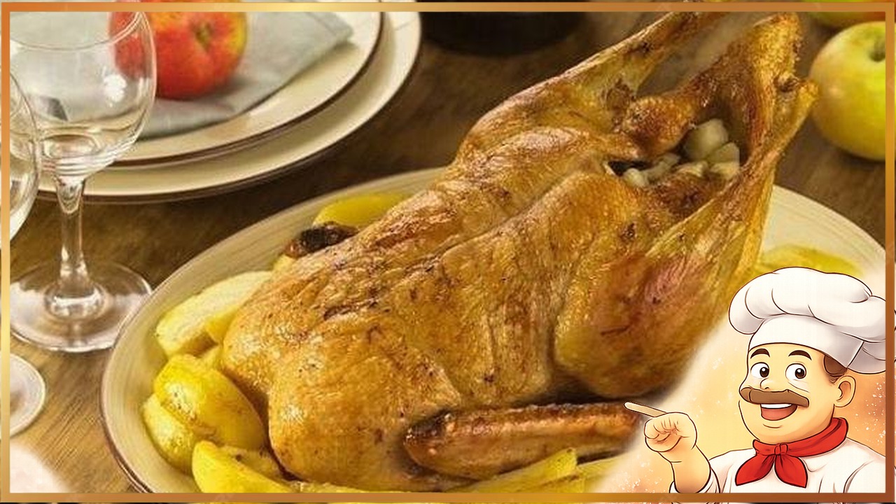 Гусь, запеченный в духовке с картошкой