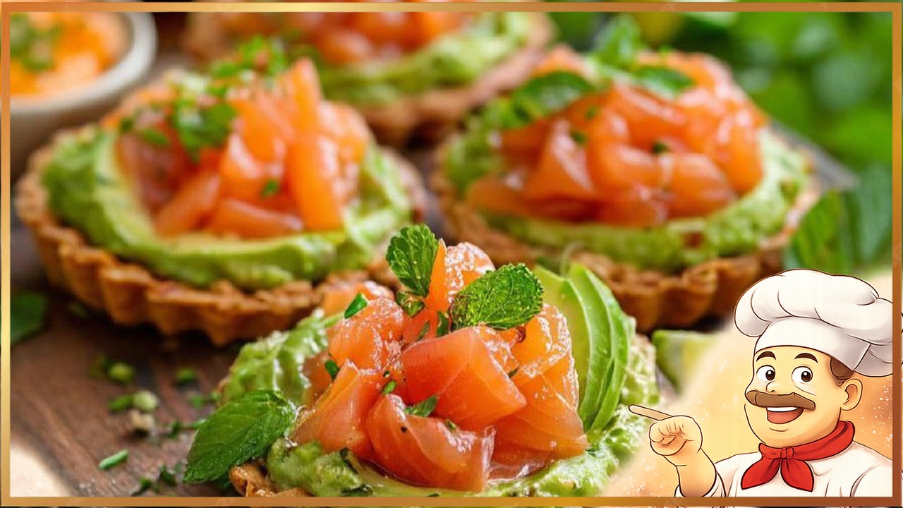 Тарталетки с красной рыбой, сыром и авокадо