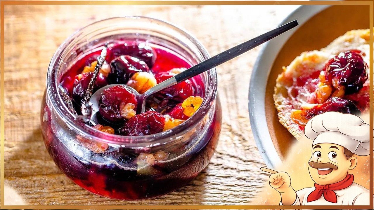 Варенье из черешни с грецким орехом