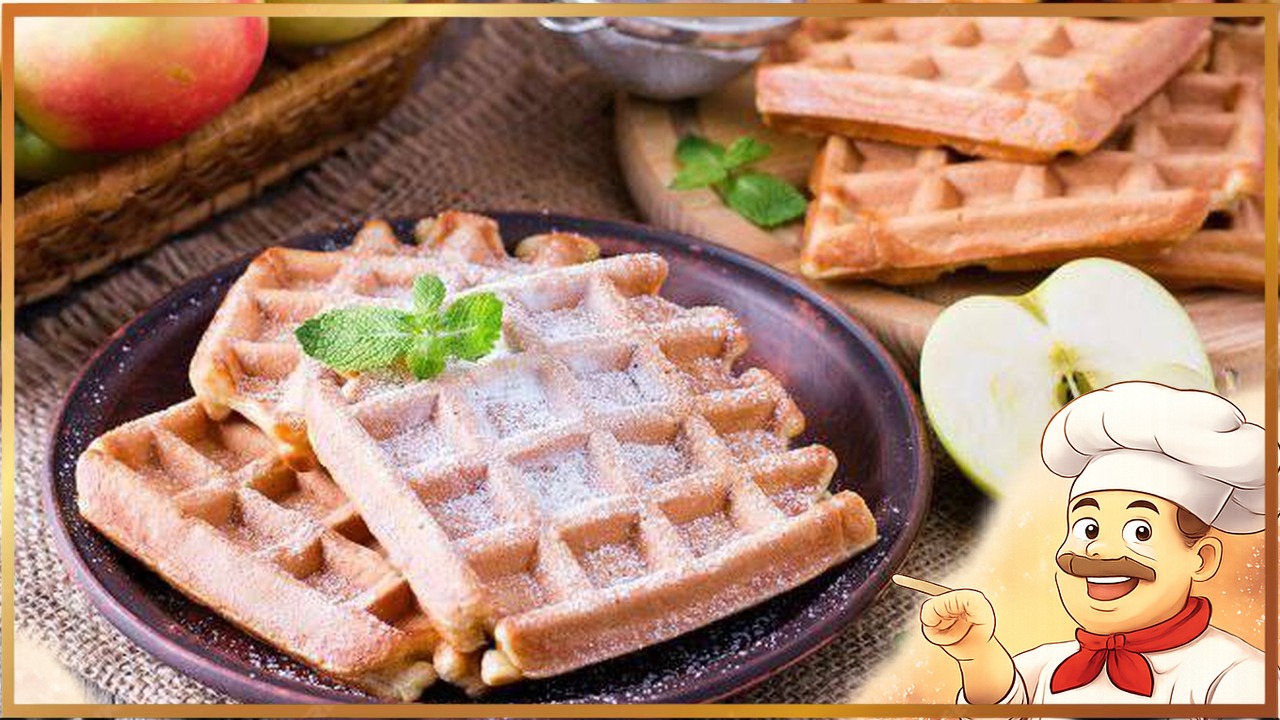 Яблочные вафли