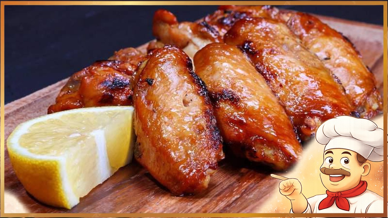 Крылышки в медово-горчичной глазури