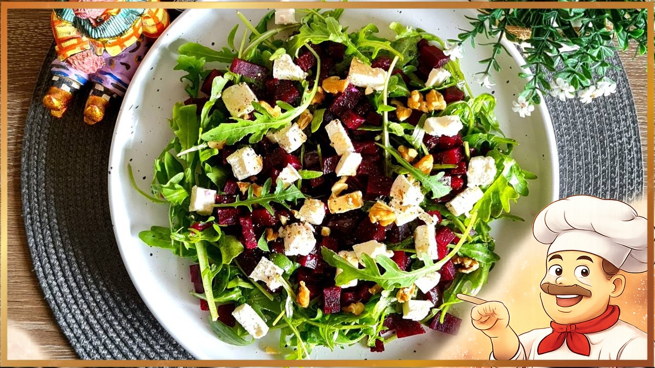 Салат с черносливом, руколой и фетой