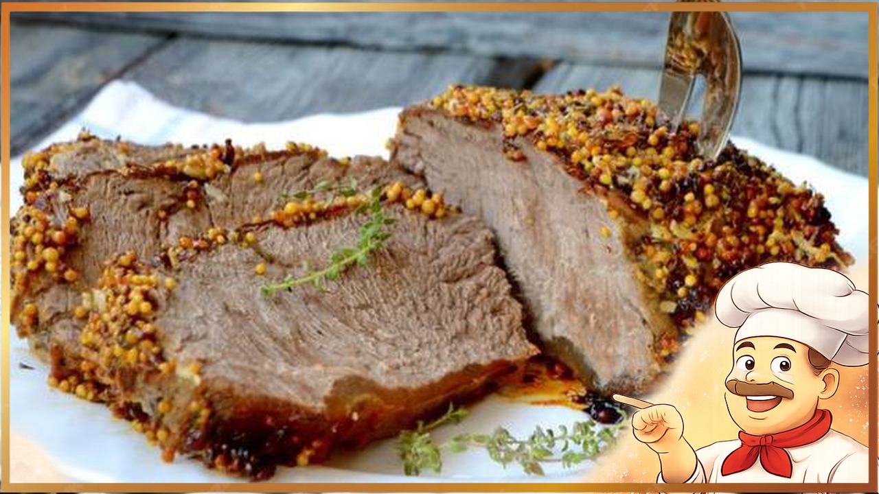 Говядина с горчицей, запечённая в рукаве