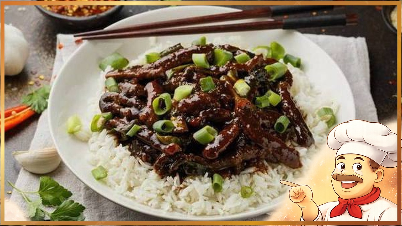 Говядина в соевом соусе и имбирем