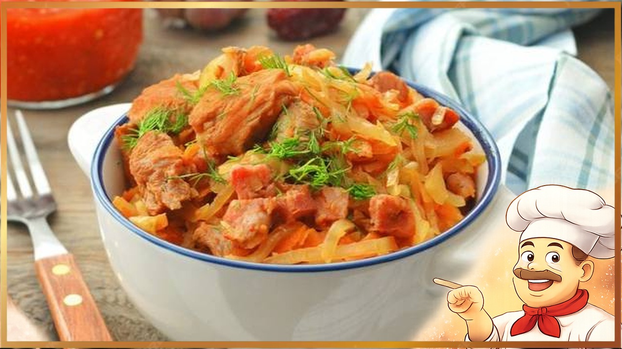 Тушеная капуста со свининой