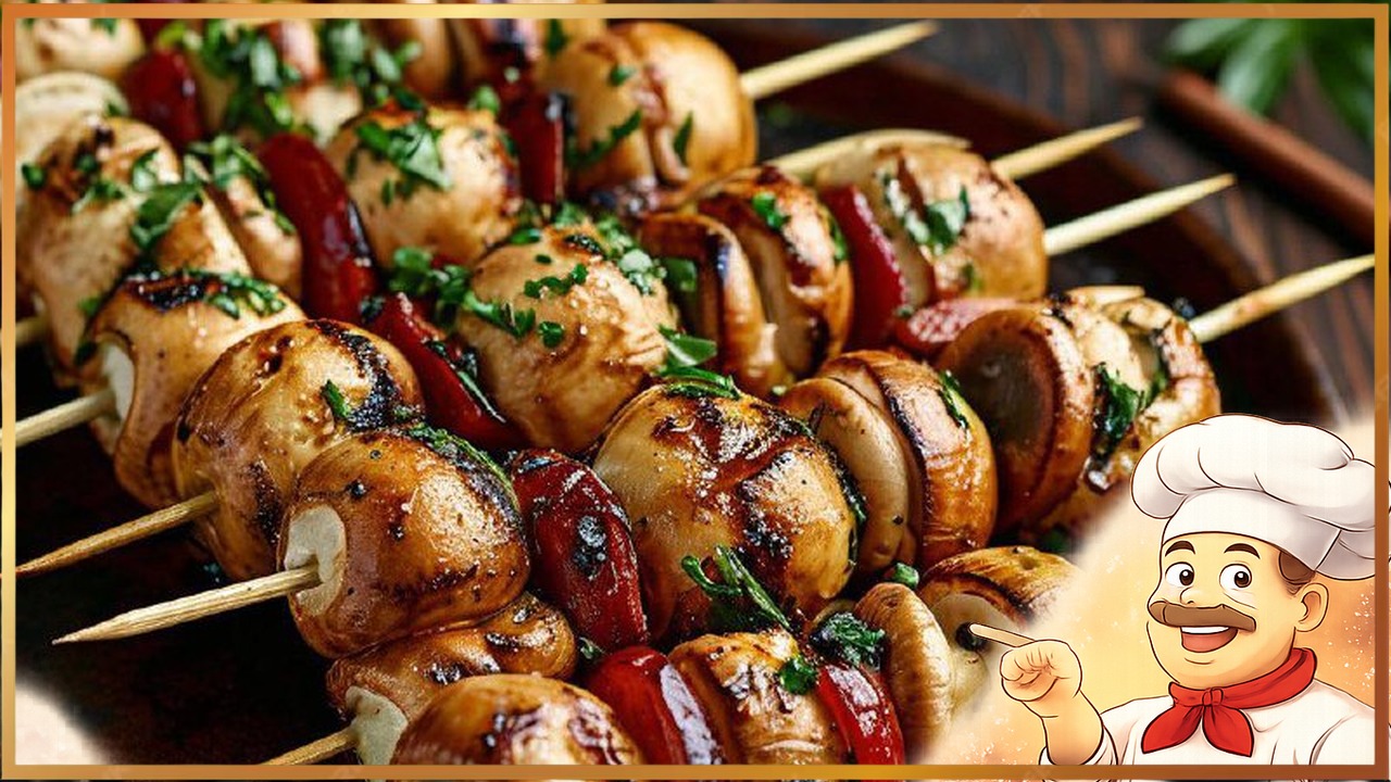 Шампиньоны на мангале