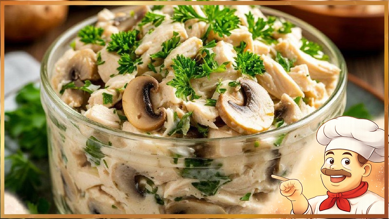 Слоеный салат с курицей