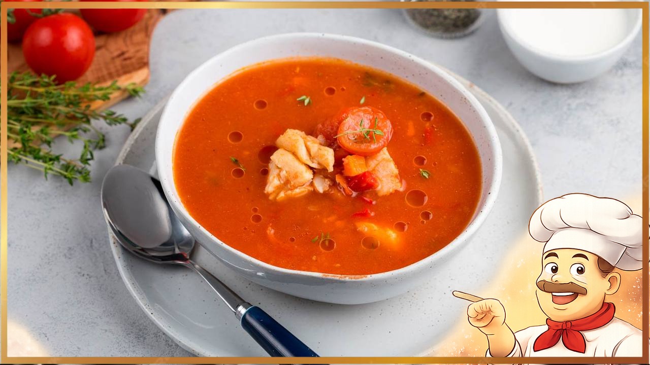 Томатный суп с курицей