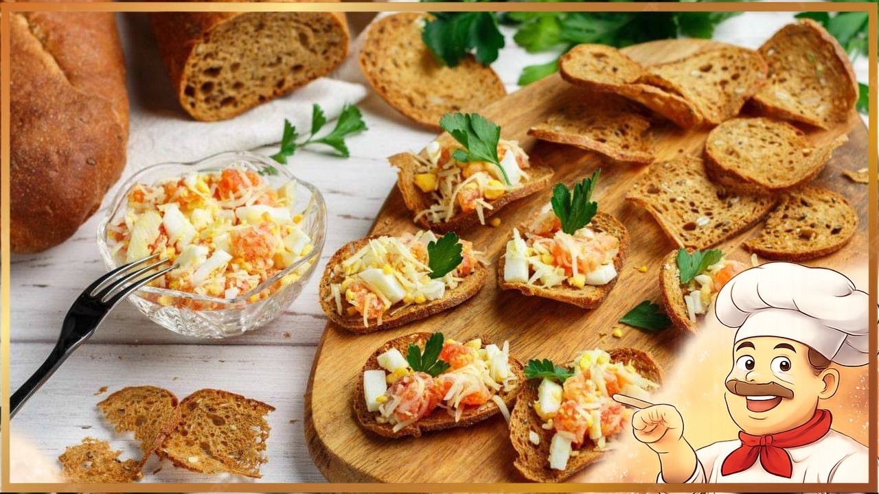 Хрустящая закуска с красной рыбой