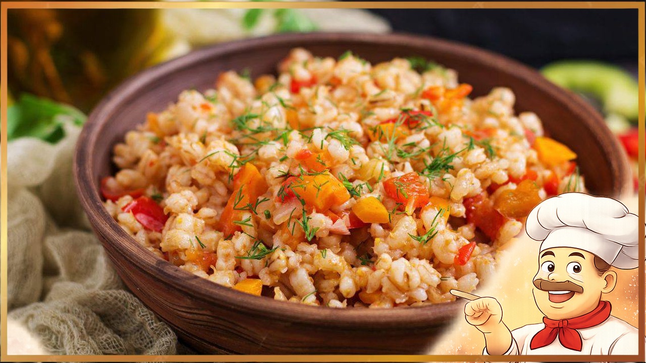 Перловка с овощами в духовке