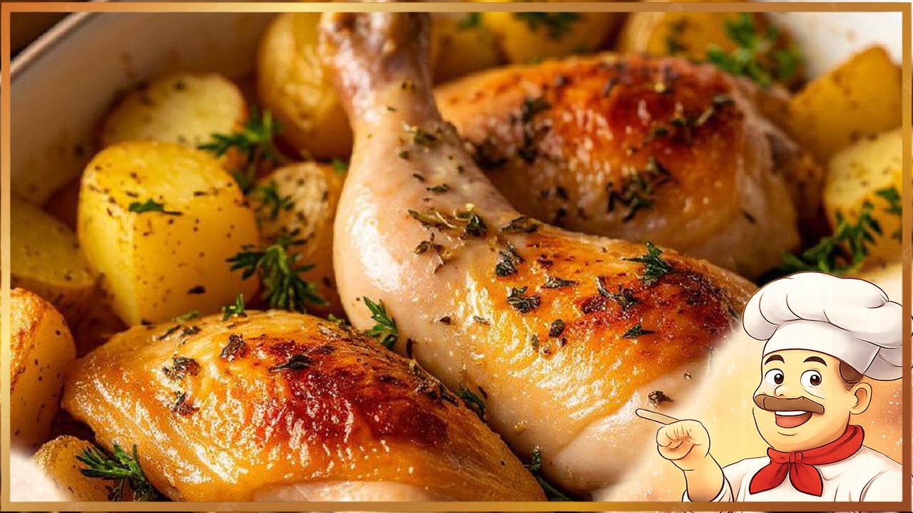 Куриные голени с картошкой в духовке
