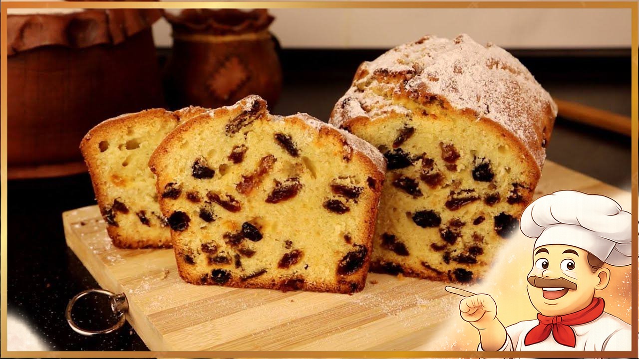 Кекс на кефире с изюмом