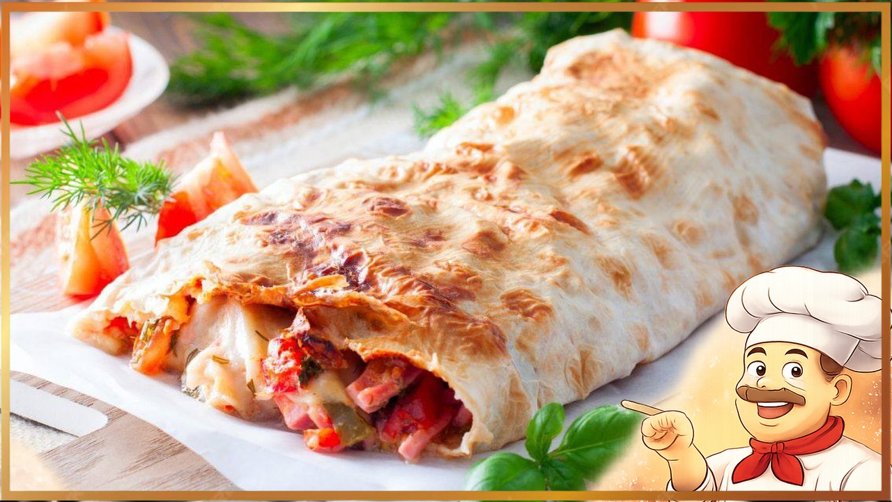 Рулет из лаваша с колбасой и сыром