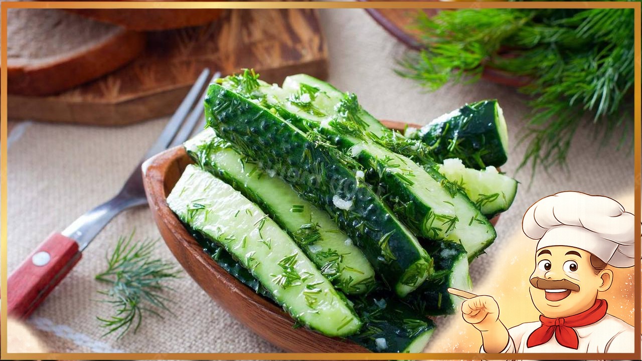 Вкусная закуска из огурцов