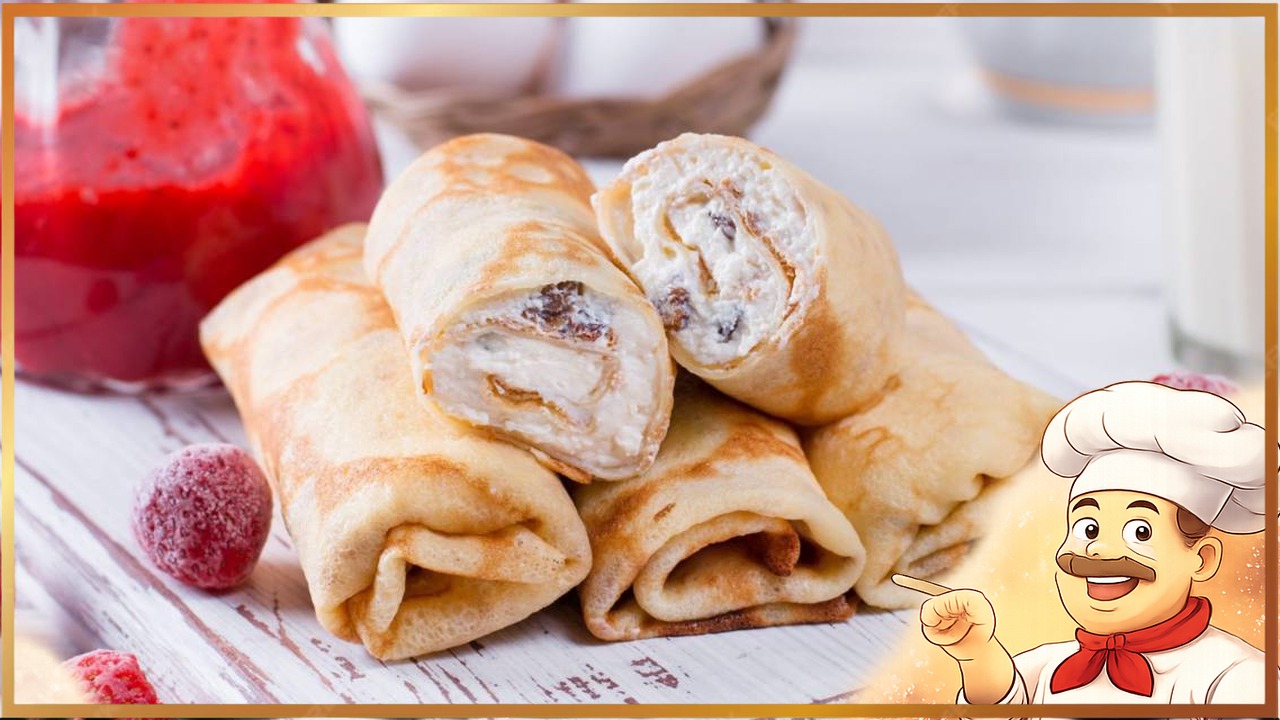 Блинчики с творожно-ягодной начинкой