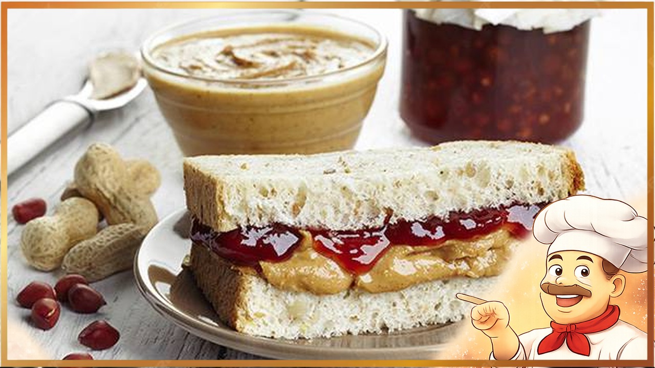 Сэндвич с арахисовой пастой и джемом