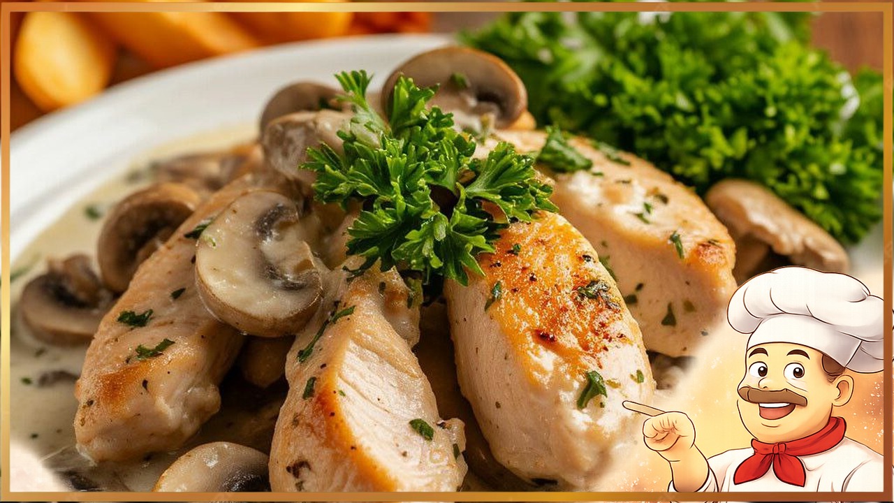 Куриная грудка в сливочно-чесночном соусе