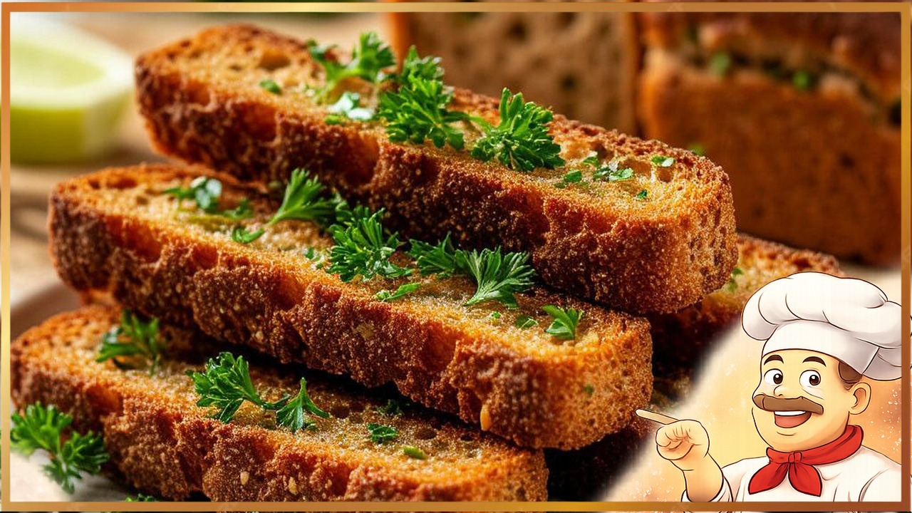 Гренки с чесноком и зеленью