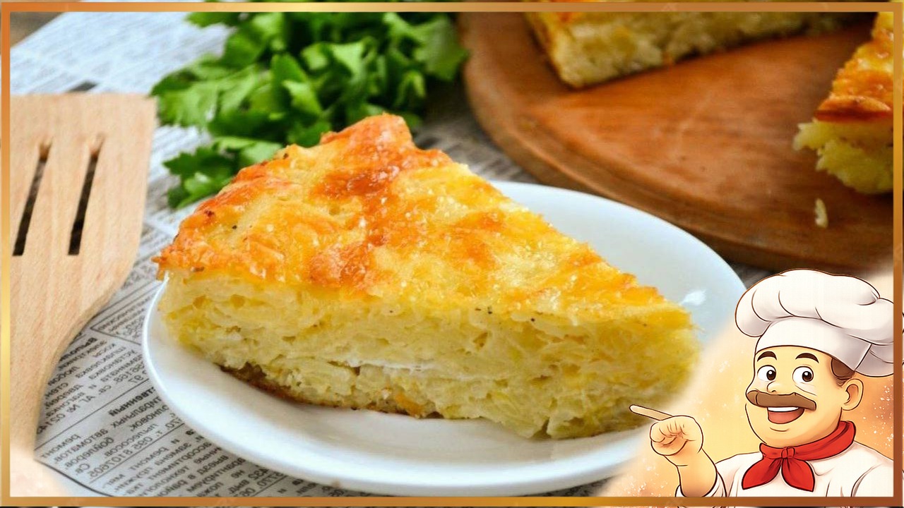 Запеканка из тертого картофеля с сыром и чесноком