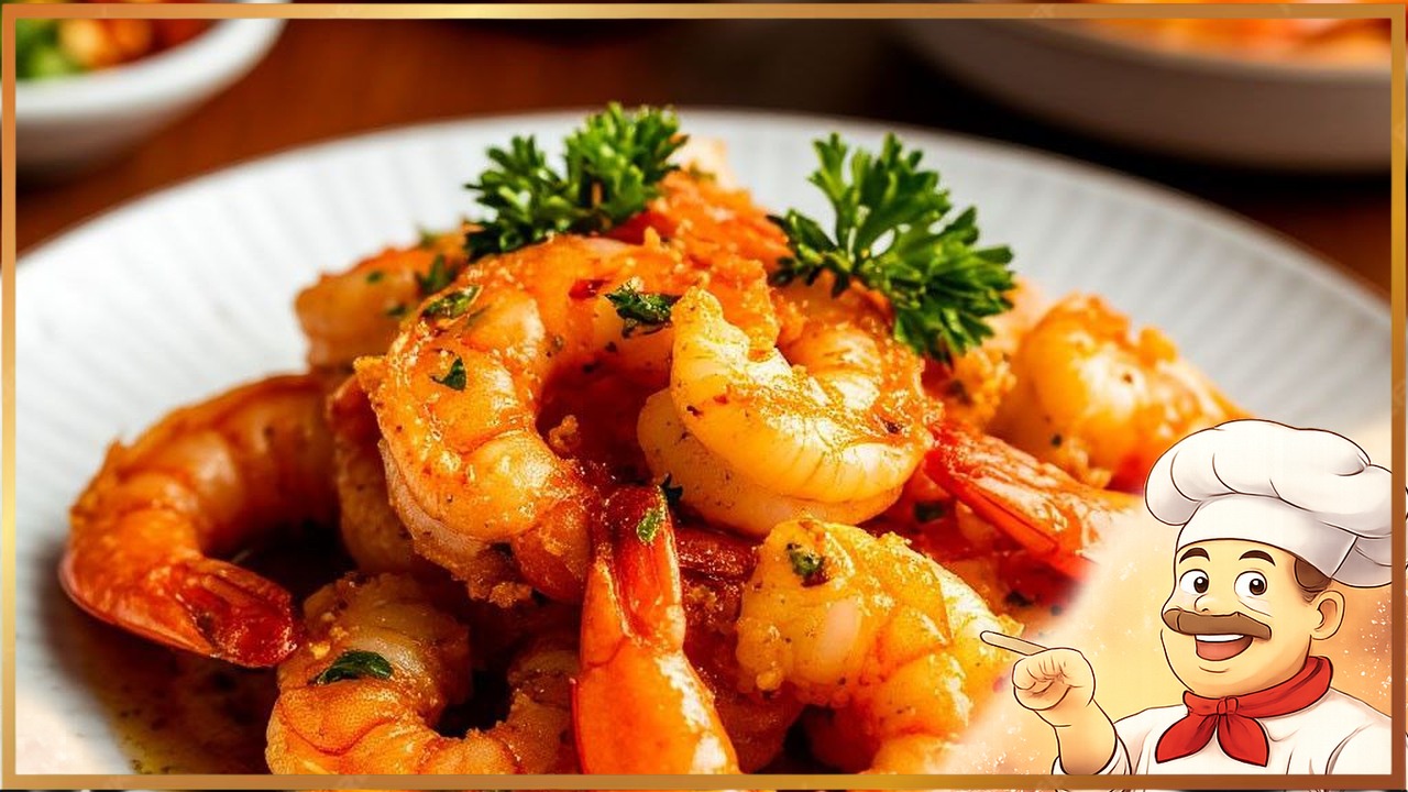 Жареные креветки с чесночным маринадом