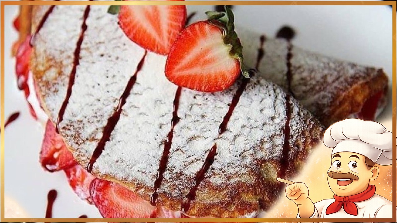 Овсяные блинчики с творожной начинкой и клубникой