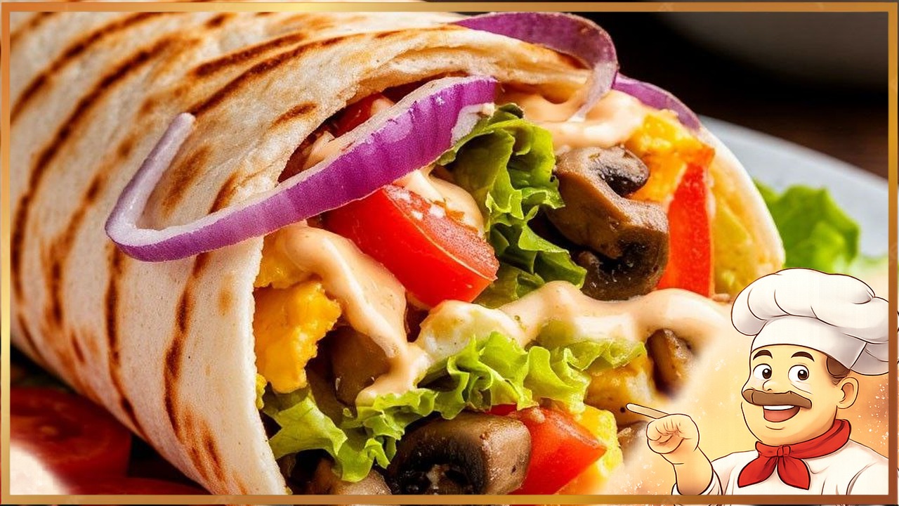 Шаурма с сыром и грибами