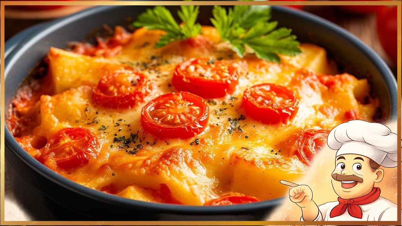 Картофельная запеканка с сыром и помидорами
