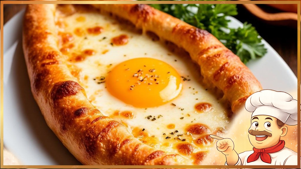 Хачапури по-аджарски с сырными бортиками