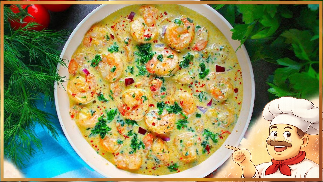 Креветки в сливочном соусе