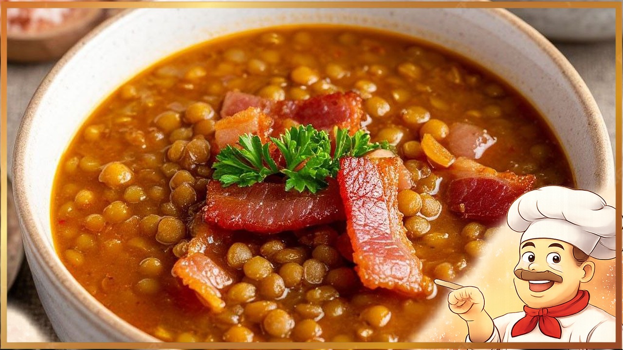 Чечевичный суп с беконом