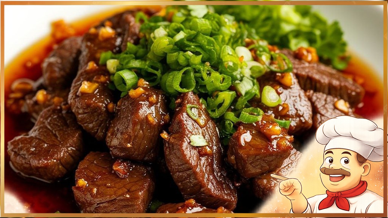 Говядина с чесноком и мёдом