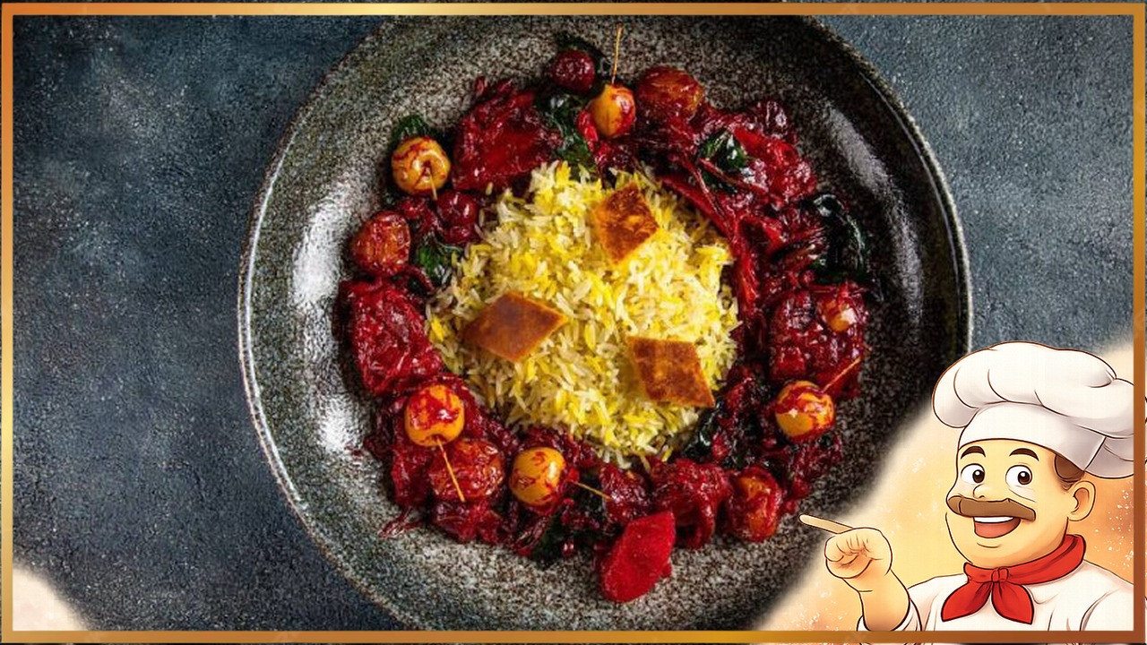 Плов с бараньими рёбрышками и вишней