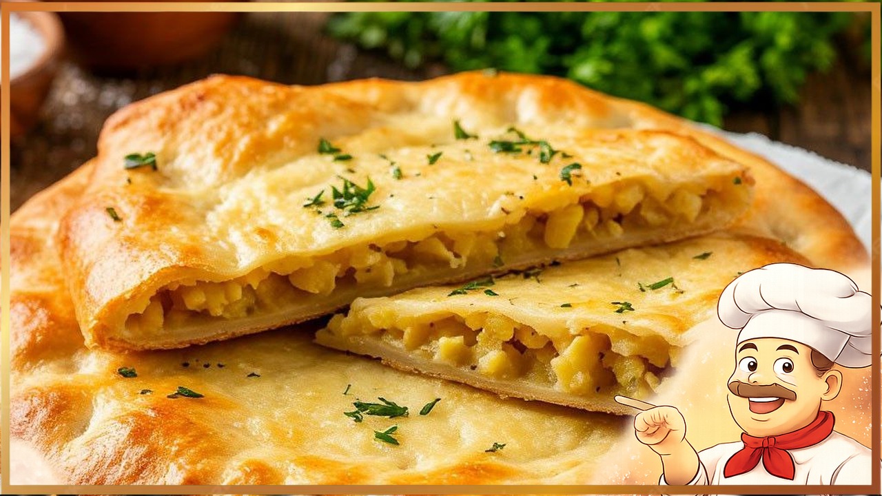 Пирог с картошкой и сыром на сковороде