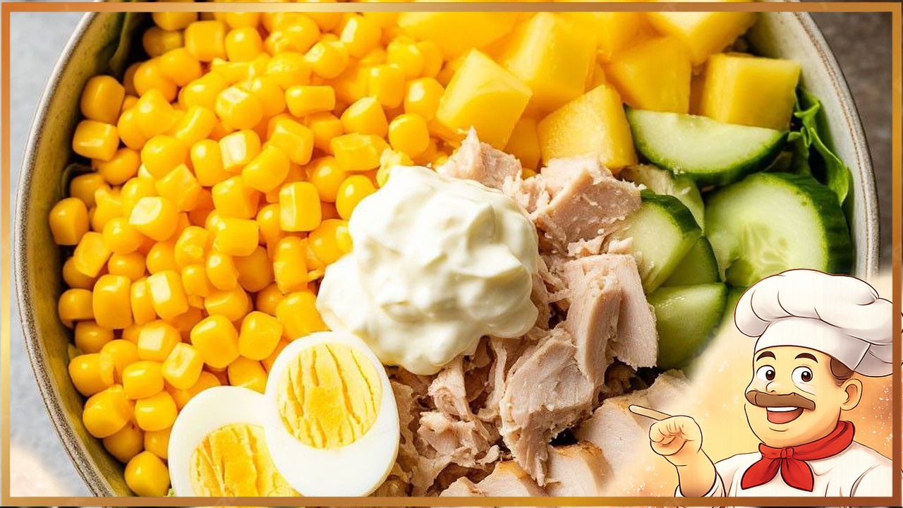 Салат с индейкой и ананасами