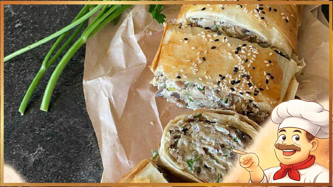 Штрудель с грибами